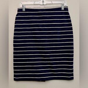 Banana Republic Navy Blue & White Stripes Pencil Skirt Size Small
